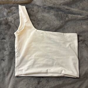 Elegant White One-Shoulder Top